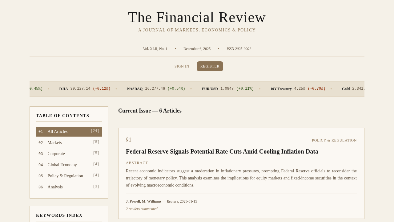Financial News Dashboard
